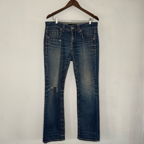 Buckle Black Denim Size 34 Regular Fit Distressed Fade No. 3 Style# BBLA313 BKE - Picture 13 of 13